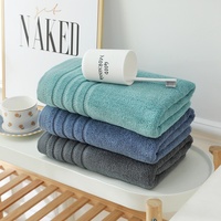Petite serviette de bain unie en coton peigné à fibres longues 50*100cm, en pur coton, pour enfants, épaissie, douce, absorbante, brodée