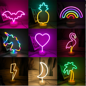 <span class=keywords><strong>Lampe</strong></span> <span class=keywords><strong>néon</strong></span> LED en forme de palmier avec base, fonctionne sur piles, veilleuse pour chambre à coucher, décoration intérieure - Product Image 2