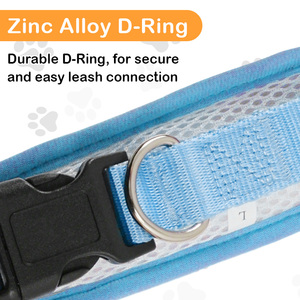 طوق كلب عاكس للضوء بالجملة مصنوع من النايلون مع شريط عالي الوضوح للسلامة الليلية، قابل للتعديل للكلاب الصغيرة والمتوسطة والكبيرة - Product Image 4