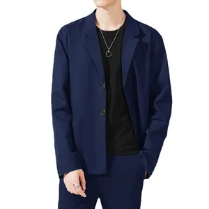 Blazer da uomo con Logo personalizzato a tinta unita da uomo da lavoro Casual da uomo Casual da Sport cappotti Slim Fit per il tempo libero da uomo