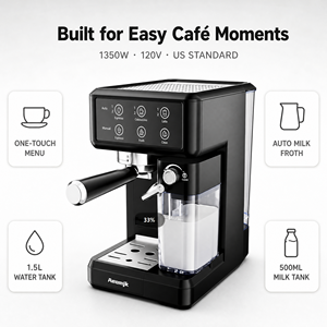CM5320 เครื่องชงกาแฟเอสเพรสโซกึ่งอัตโนมัติ นมอัตโนมัติ ถังน้ำ 1.5 ลิตร ภาชนะใส่นมแบบถอดได้ 500 มล. แรงดัน 12 บาร์ ความจุ 6 ถ้วย - Product Image 3