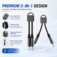 Cable Tipo C 2 en 1 de Aleación de Zinc de 8 cm, Nuevo, Directo de Fábrica, Carga Rápida, Sincronización de Datos, Compatible con QC, Accesorios para Impresora, Teléfono y Tableta