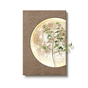 100% vuông vẽ tay 3D mặt trăng bức tranh tường bằng đá sa thạch vật lý với kết cấu cao cấp wabi-sabi hiên sơn trang trí - Product Image 5