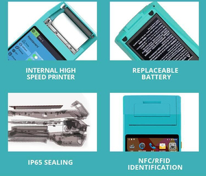 58 Mét Máy in nhiệt 5.5 inch Android cầm tay PDA IP67 không thấm nước 4 gam Bộ nhớ 2D Máy Quét Mã Vạch 13.56MHz 16GB CPU công nghiệp - Product Image 5