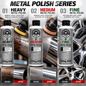 Juego de Pulidores de Metal de 3 Piezas, Sistema de 3 Pasos (Grueso, Medio, Fino) para Eliminar Óxido y Restaurar el Brillo de Cromo, Acero y Aluminio - Product Image 6