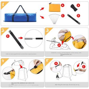 Tente de Douche Portable pour <span class=keywords><strong>Camping</strong></span>, Abri d'Intimité Léger pour 1 Personne, Étanche en Tissu 190T Enduit Argent, 1,5 kg - Product Image 6
