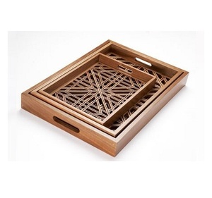 Plateaux de service en bois naturel disponibles à bas prix pour les cadeaux et les fournitures de fête - Product Image 5