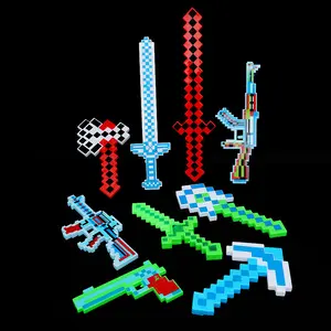 热销网络世界主题派对Led点亮玩具灯光军刀派对游戏Led像素剑