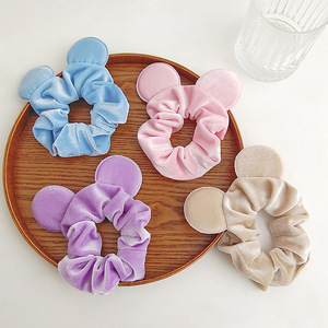 <strong>Mouse</strong> Ears Scrunchies Velvet Sparkle Sequin <strong>Minnie</strong> <strong>Bows</strong> Hair Scrunchies Hair Ties Elastic Rubber Bands Ponytail Holders - Product Image 2