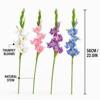 Gladiolus artificiels en PU de haute qualité, style bohème, blanc, 55 cm, fleurs artificielles pour la décoration de la maison, des mariages, des restaurants et des hôtels