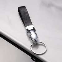 Porte-clés en alliage de zinc avec logo personnalisé de marque de voiture de luxe, design tête de léopard anime, porte-clés en métal, cadeau promotionnel élégant et tendance