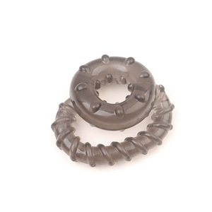 Ensemble de bagues péniennes en caoutchouc souple triple fixation noires pour retarder l'éjaculation et retenir le pénis pour les couples - Product Image 2