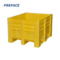 Conteneur de stockage pliable robuste en HDPE 1200x1000x760 mm, grande capacité 800L, avec roues, pour stockage en vrac, présentation et pièces détachées, personnalisable