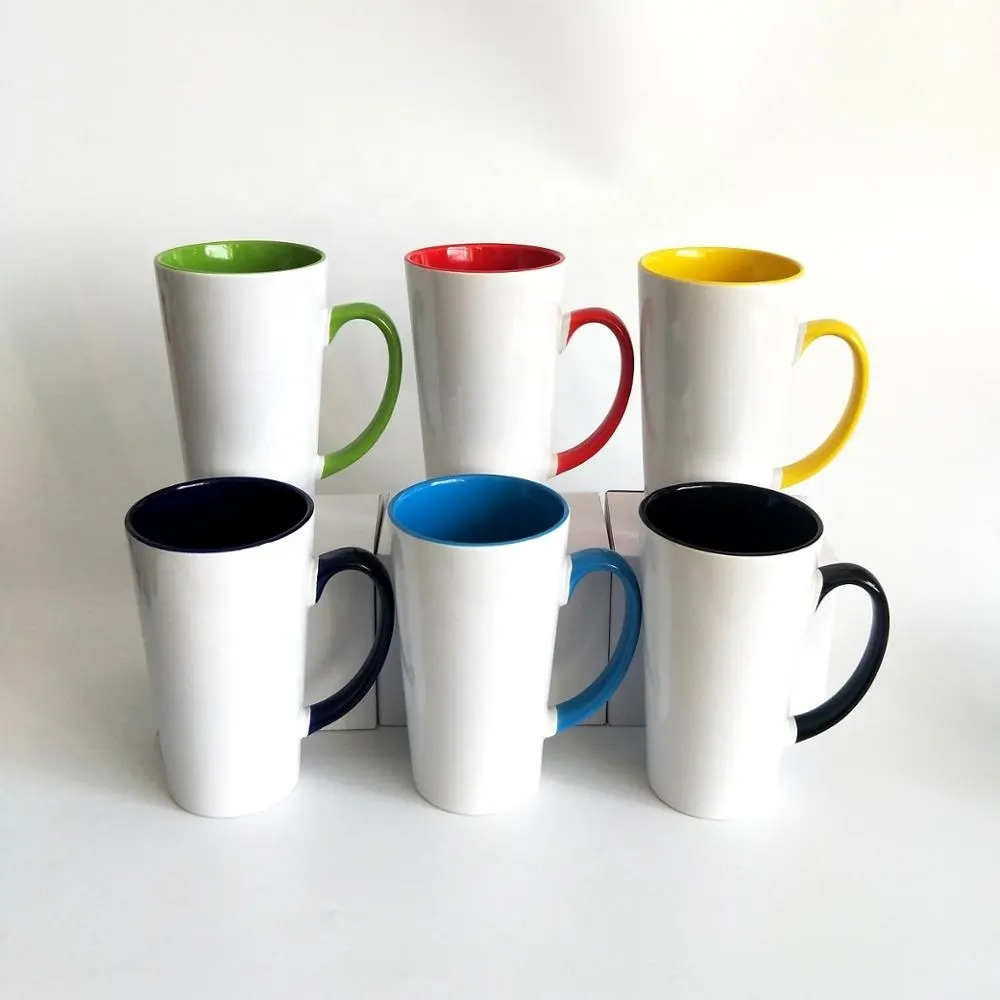 Süblimasyon 17oz özelleştirilmiş seramik kupa için yüksek kaliteli kaplama noel süslemeleri kahve kupaları