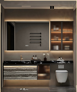 Luxury Modern Bathroom Cabinet Combo Toilet <strong>Side</strong> Shelf Extension Board Vanity <strong>Unit</strong> Custom Wash Basin Cabinet for Bathroom - Product Image 1