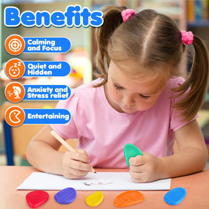 Vente en gros Nouveaux Jouets Sensoriels 2025 pour Adultes, Lot de 6 Pierres Texturées en Silicone pour l'Autisme, Apaisement et Soulagement du Stress pour Enfants - Product Image 5