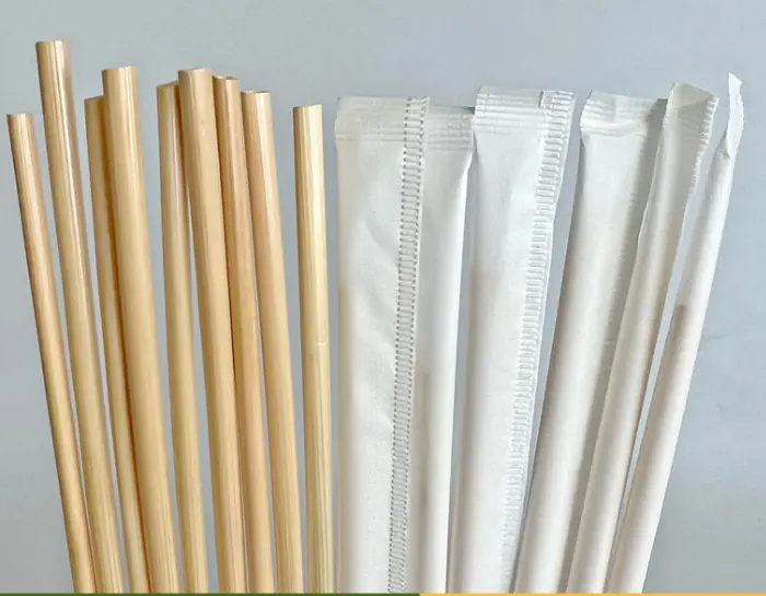 Natural hay rye eco friendly wheat drinking straw pack in individual paper wrapped
