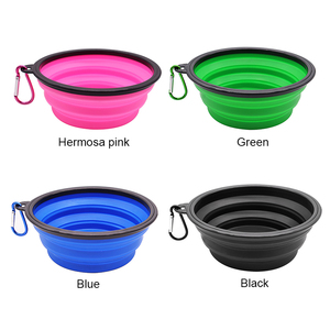 Viagem Ao Ar Livre Dobrável Gato Cachorro <span class=keywords><strong>Pet</strong></span> Food Tigelas De Garrafa De Água 350Ml 650Ml 1000Ml Portátil Dobrável Silicone Dog Water Bowl - Product Image 1