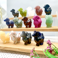 Vente en gros de matériaux mixtes cristal naturel obsidienne mouton mini taille quartz clair chèvres cristal artisanat animal pour la décoration