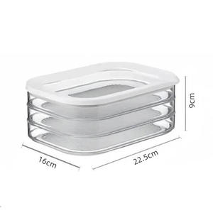 NFS Boîte de rangement de viande pour réfrigérateur à trois couches Bac à viande avec couvercle transparent pour la cuisine - Product Image 5