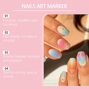 Ensemble de 12 stylos à ongles en plastique de différentes couleurs, marqueurs pour ongles en gel, outils de dessin et de peinture pour nail art DIY - Product Image 6