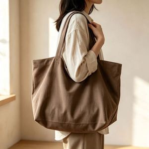Daily <b>Medium</b> <b>Size</b> Canvas Tote <b>Bag</b> Unlined Plain Cotton Canvas for Shopping Commute School Use Custom Printing Available - Product Image 3