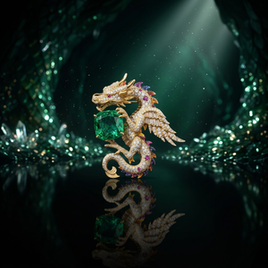 <b>Chinese</b> Zodiac Dragon Brooch Winged Animal Pin Zircon Gold Plated Lapel Jewelry Fashion Unisex Gift for Wedding Party - Product Image 5