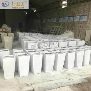 New Magic Stone Cement <b>Tree</b> Pots White Custom Size Floor <b>Standing</b> For Hotel And Mall Landscaping - Product Image 2