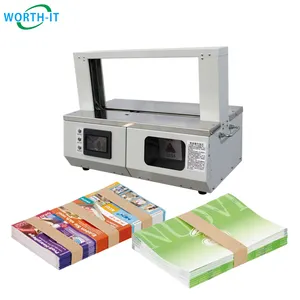 Bandroll Machine WK-20 Table Top Paper Banding Machine Automatic Cartons Banknote Strapping Machine Opp Film Or Paper Tape PCB