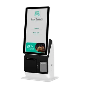 Kios pembayaran pemesanan mandiri 15.6 inci pos android dengan pemindai printer dan kamera