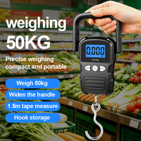 Báscula Digital Portátil de Nuevo Diseño a Bajo Precio, Capacidad de 50 kg, Báscula para Equipaje con Cinta Métrica de 1.5 m