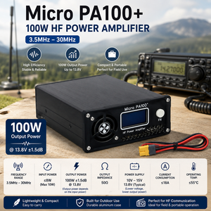 Amplificador de Potencia de HF <span class=keywords><strong>Micro</strong></span> PA100+ de 100W, 3.5~30MHz, 10~15V, Portátil, para Ondas Cortas, para Operaciones de Campo de Radioaficionados - Product Image 1