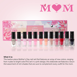 Juego de esmalte de uñas seco al aire para niños Etiqueta privada Diamante Bajo costo Normal Modelones Gel brillante 12PCs Juego de esmalte de uñas - Product Image 3