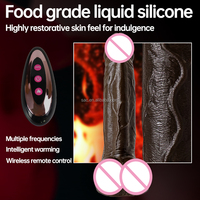 SacKnove Médical Silicone Télécommande Ventouse Télescopique Pénis Artificiel Vibrateurs Chaleur Peau Réelle Gode Flexible Sex Toy