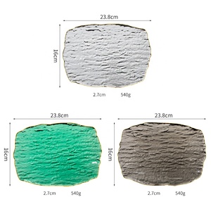 Assiette de service en verre coloré OEM, faite à la main, moderne, de luxe, carrée, pour les fêtes, les restaurants, les dîners, la vaisselle - Product Image 6