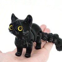 2025, le petit chat mignon imprimé en 3D le plus vendu avec queue articulée et figurine de chat modèle de jouet de cadeau pour enfants extensible