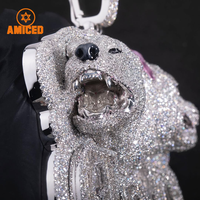 Personnalisé Luxe 925 Fine Jewelry 3D Logo Pendentif Moissanite Diamant Charmes Hip Hop Bijoux Pendentif Rappeur Hommes Bijoux