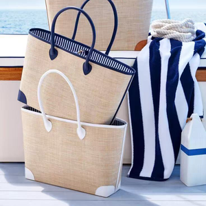 Lightweight PU Handbag Minimalist Style Large-Capacity Linen Shoulder Tote Bag for Short-Distance Travel Promotional Backpacks