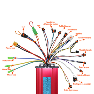 Controlador de Onda Cuadrada Sin Escobillas 24V 36V 48V 52V 60V 6A-20A para Piezas de Bicicleta Eléctrica, Accesorios para Bicicletas Eléctricas - Product Image 4