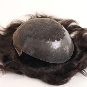 Prótesis Capilar de Encaje Francés con Frente Decolorado y Base de PU para <span class=keywords><strong>Hombre</strong></span>, Venta al por Mayor en China, Modelo Q6 # Parche para la Caída del Cabello 1B - Product Image 3