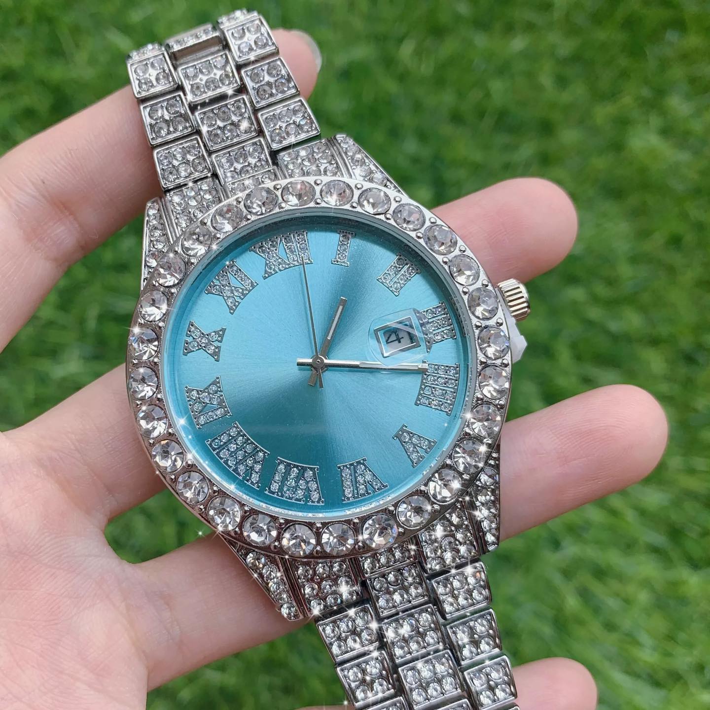 Lab Diamond Iced Out Watch - Luxury Quartz Hip Hop Jewelry