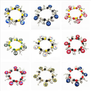 2026 Nieuwe Aanwinsten 32 Voetbalteams Sport Rekbaar Charm Armband Voetbal Basketbal Armbanden Sieraden Sport Team Armband - Product Image 1