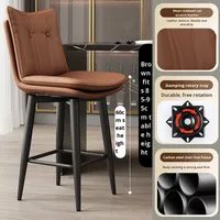 Tabouret de bar pivotant en fer forgé moderne avec dossier haut Chaise de bureau caissier commercial