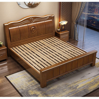 Lit king size en bois massif JY-B017, style chinois moderne simple et économique, meubles de chambre à coucher avec rangement, lit queen size