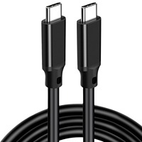 Cable de Datos Compatible de 15 Pulgadas, USB 3.2, 20 Gbps, Tipo-C Macho a Macho, Duplicación de Video 4K, Carga Rápida de 100 W, Negro