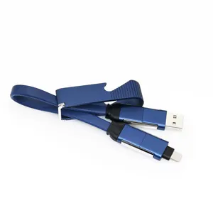 Nieuwigheid Cadeau Mode Snelle Oplader Usb 3a Snel Opladen Kabel Mini Flesopener Met 4 In 1 Datakabel Voor Smartphone