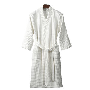 Forniture alberghiere Kimono da bagno in spugna lunga assorbente Kimono da notte da uomo vestito di lusso asciugamano leggero Waffle accappatoio da donna - Product Image 1