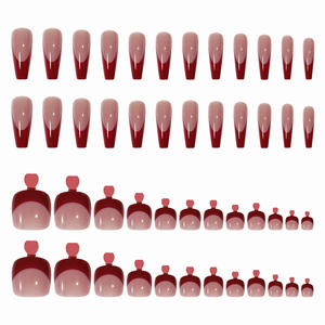 48Pcs Main <span class=keywords><strong>Pied</strong></span> <span class=keywords><strong>manucure</strong></span> Combo Série Faux Ongles Artificiels Ongles Mode Couleur Unie Français Wearable Fini Faux Ongles - Product Image 4