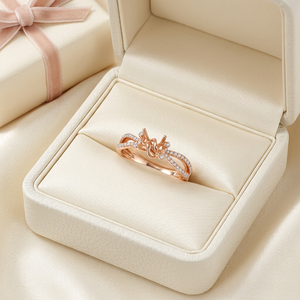 Anillo de Compromiso de Oro Blanco Sólido de 18K con Diseño Cruzado de Moda, con Diamantes Naturales Auténticos, para Mujer, Ideal para Fiestas - Product Image 6