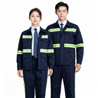Tenue de travail haute visibilité en polyester anti-plis, épaissie et résistante à l'usure pour les agents d'entretien et d'aménagement paysager printemps-automne